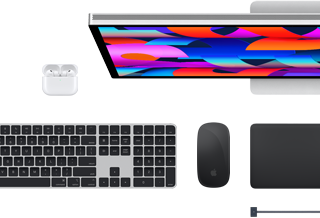 Mac accessories: AirPods, Studio Display, Magic Keyboard, Magic Mouse, Magic Trackpad, MagSafe charging cable