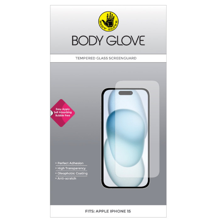 Body Glove Tempered Glass for iPhone 15