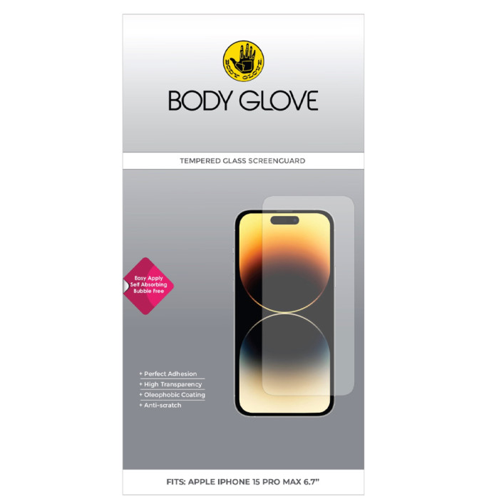 Body Glove Tempered Glass for iPhone 15 Pro Max