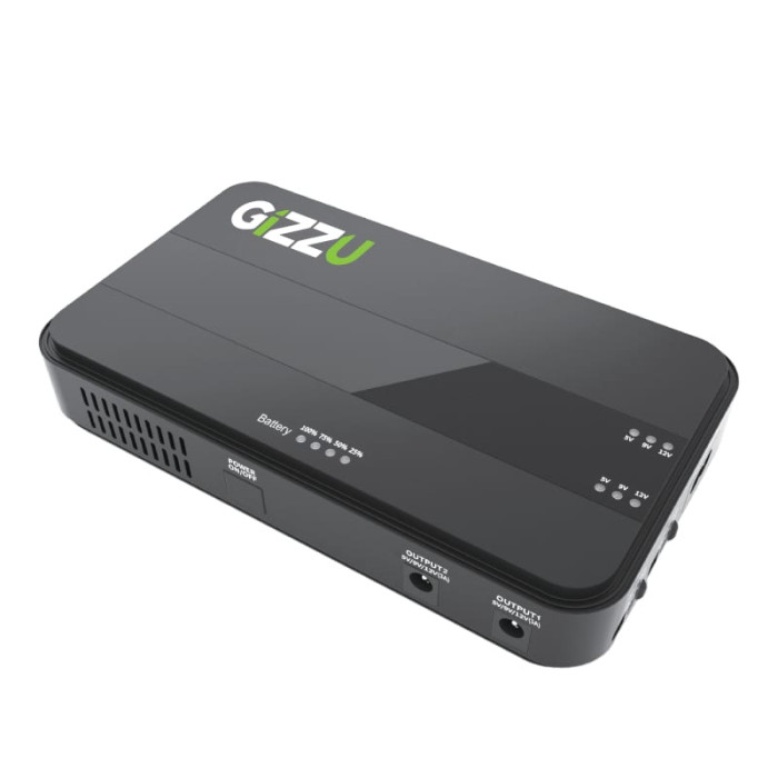 GIZZU 36W 32Wh 8800mAh Mini Dual DC UPS with Splitter Cable