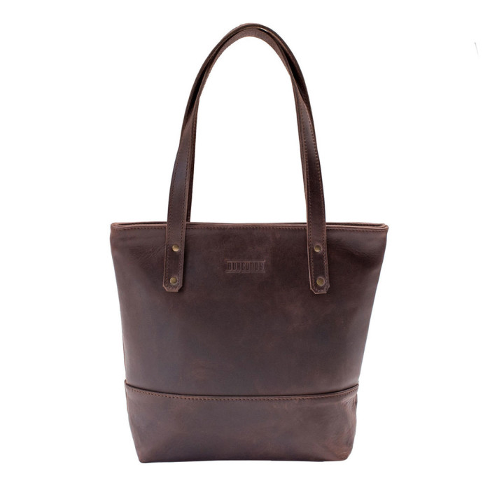 Burgundy Collective Leather Shopper Bag