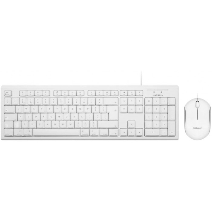 Macally Full Size USB Keyboard and Optical USB Mouse Combo for Mac