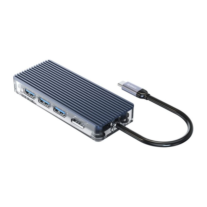 Orico 6 Port 3 x USB3.0|1 x HDMI|1 x RJ45|1 x Type-C Transparent Hub